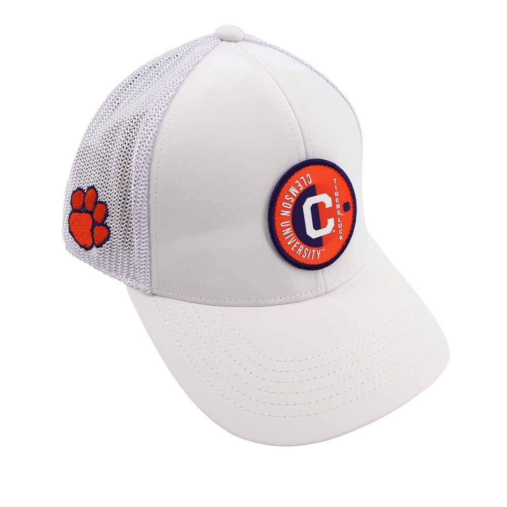 NEW‎ Black Clover Clemson Tigers Trucker Snapback Hat White Mens OSFA